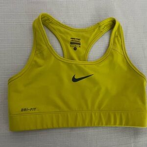 Nike Yellow Racerback Dri-FIT Sports Bra